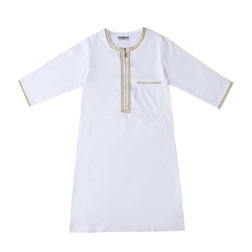 Aomesinc Islamic Boys Jubba Thobe, Saudi Arabia Islamic Clothing, Fashion Boy’s Muslim Long Sleeves Kids Robe