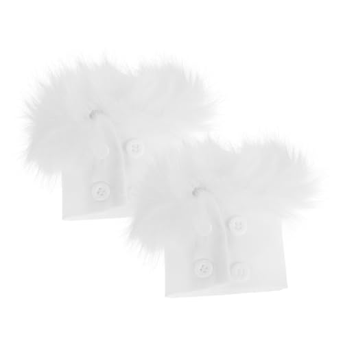 BESPORTBLE 1 Pair Women's Faux Fur Plush Wrist Cuffs Soft Arm Warmers Decorative Furry Snap Wristband for Winter
