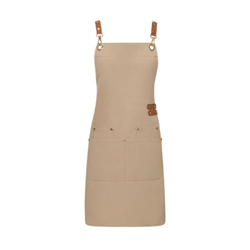 Chef Aprons - Adjustable Bib, Water Repellent Canvas with Pocket, Unisex for Home, Kitchen, Coffee House, Baking, Gardening, BBQ