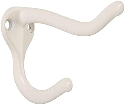 HASWARE 6 PCS Double Prong Robe Hook, Dual Coat Hooks Wall Mounted Hooks Robe Hooks Hangers Heavy Duty with 12 Pieces Screws for Home Coats Hat Clothes Hanger Towel Keys (Satin Nickel)