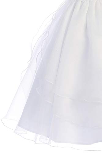 Satin First Communion Dress for Girls - White 1st Communion Dress - Vestidos de Primera Comunión Niña4
