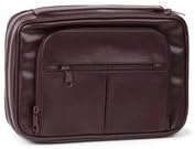 Large Burgundy Leather Like Reinforced Bible Cover Case with Handle and Stationary