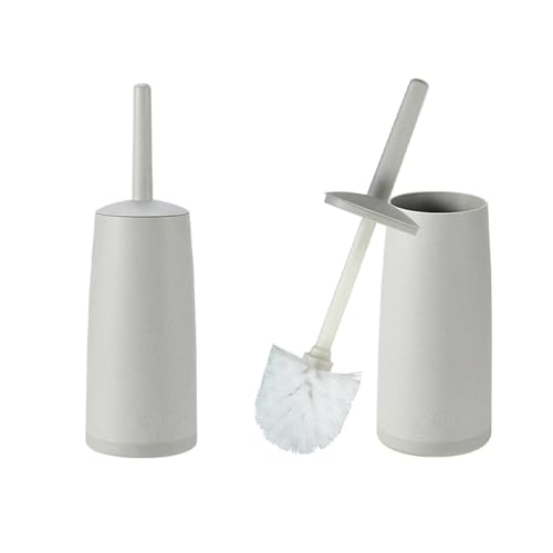 Toilet Brush Set, Cepillo de Inodoro de plástico con Base de pie y Mango Largo for la Limpieza del Inodoro y Otros Accesorios de baño.(Gray)