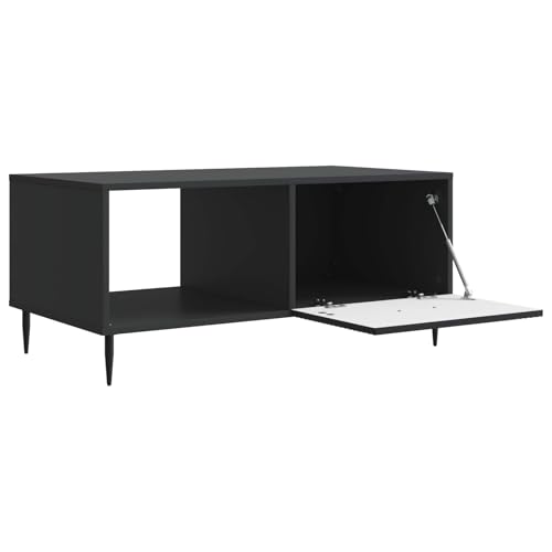 Table basse noire en bois table d'appoint de salon moderne 90cm - 4