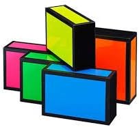 Henrys Caja de cigarros de madera de malabarismo, colores neón brillantes (amarillo neón con cinta negra)