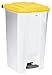 Poubelle à pédale Utilo - 100l - blanc/jaune