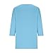 Womens Summer Tops 3/4 Sleeve Casual Dress Shirts Scalloped V Neck Loose Fit Blouses Fashion Business Work Basic Tees Blue