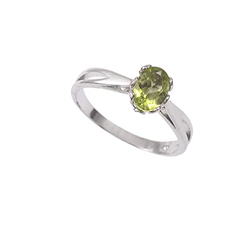 Bague en péridot naturel ovale et argent, le bijou idéal pour illuminer vos tenues de soirée