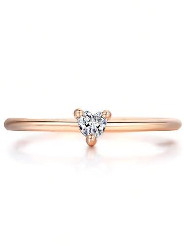 Womens Ring Small Heart Gold Color Elegant Stylish Jewelry Romantic Weddings Engagements3
