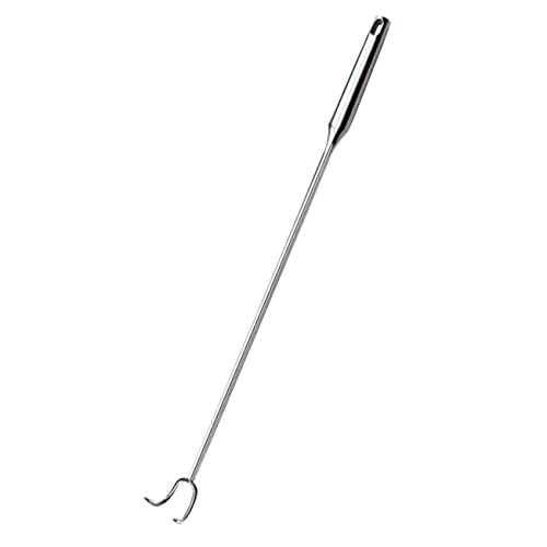 STOBAZA Food Flipper Hooks Meat Flipper Hook Stainless Steel Food Turner for BBQ Outdoor