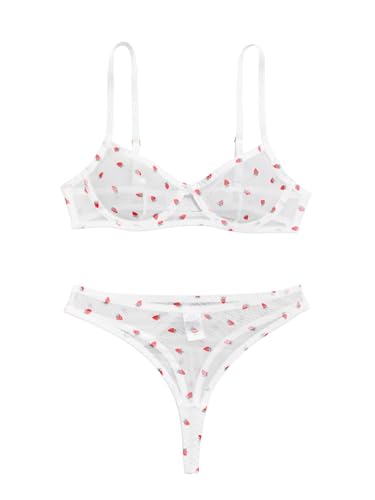 Image of Lilosy Sexy Mesh Sheer Underwire Push Up Lingerie Set Lingerie Set