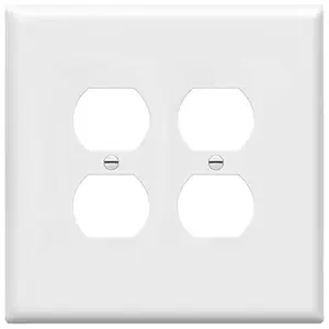 Jumbo Double Duplex Receptacle Cover, Two Outlet Wall Plate, Oversized 2-Gang 5.5