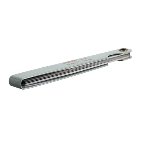 Calibrador de espesores (gauge) de acero inoxidable, para medir holguras y espesores, métrico, 17 láminas: 0,02 a 1,00 mm miniatura 4