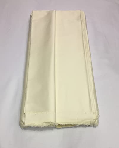 Image of BKRKJ Women's Cotton Silk Unstitched Fabric by Meter for Sewing Suit Salwar Chudidar Patiyala Shirt Kameez Blouse Kurta Pyjama Pathani jam Glace (2.5 Meter, Cream,Off White)