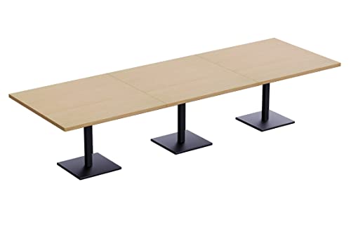 Mahmayi Ristoran Bar Table Square Base - 12 Seater Cocktail Bistro Table for Pub, Living Room, Dining Room - Ideal for Home & Commercial Kitchen Organization, Workspace Enhancement - Oak