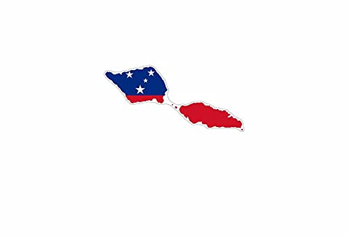 Akachafactory Autocollant Sticker Vinyl Voiture Moto adhesif Carte Drapeau Samoa Samoan