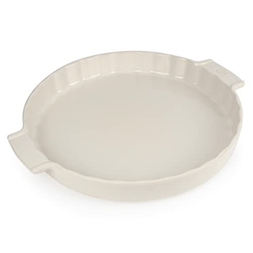PEUGEOT - Runde Tarteform aus Keramik - 33 cm x 28 cm x 5,4 cm - Fassungsvermögen: 2,2 L - 10 Jahre Garantie - Ecru