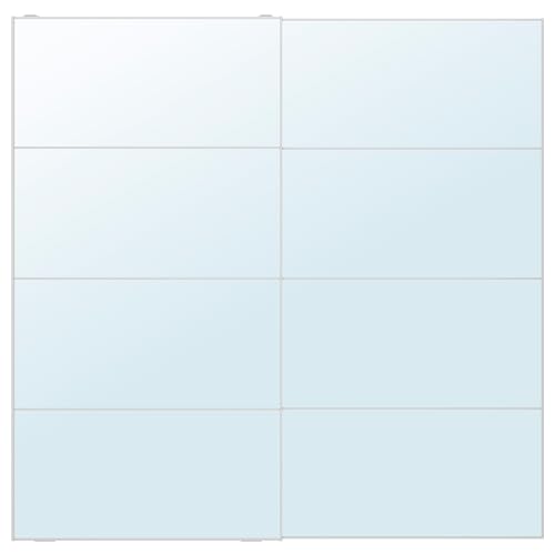 ProTuning AULI - Par de puertas correderas, cristal de espejo, 200 x 201 cm