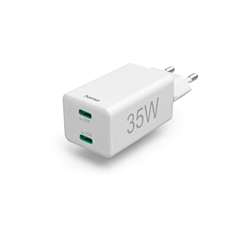 Hama Chargeur USB C 35W à 2 ports blanc pour smartphone et tablette