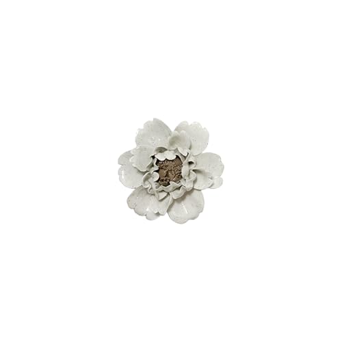 Image of Ceramic Flower Wall Art Decor, Artificial Flower Wall Sculpture,Handmade Ceramic Flowers for Home,Hallway,Living Room, Kitchen,Bathroom (Spotted Color,Peony,Brown Stamen, 3.55 inch)