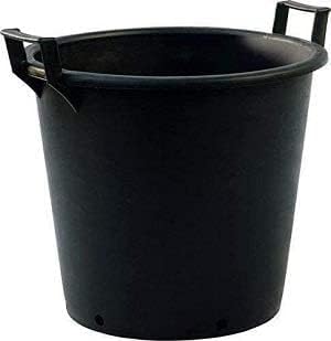 OptiProducts 5 x 50 Litre Heavy Duty Large Plastic Plant Pots Planter with Handles Outdoor Garden Tree Planters Containers