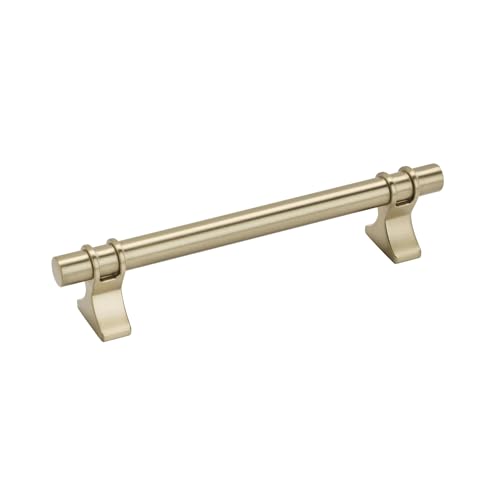 Image of Amerock | Cabinet Pull | Golden Champagne | 5-1 /16 inch (128 mm) Center to Center | Davenport | 1 Pack | Drawer Pull | Drawer Handle | Cabinet Hardware