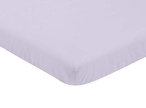 Image of Sweet Jojo Designs Lavender Purple Baby Girl Fitted Mini Portable Crib Sheet for Watercolor Floral Collection - for Mini Crib or Pack and Play ONLY