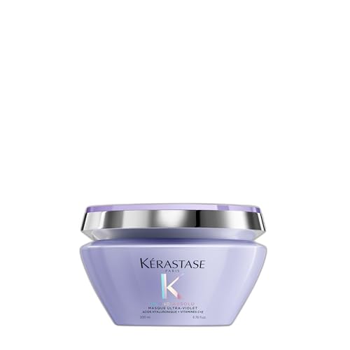 Kérastase Blond Absolu Masque Ultra-Violet, Intensely Nourishing Anti-Brass Purple Hair Mask for Blonde Hair Prone to Brassiness, with Hyaluronic Acid, 200ml