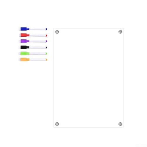 Solaughguy Calendario magnético acrílico para nevera para planificación semanal y mensual, pizarra blanca reescribible con imanes fuertes, se adapta a la mayoría de refrigeradores y metal (para A3)