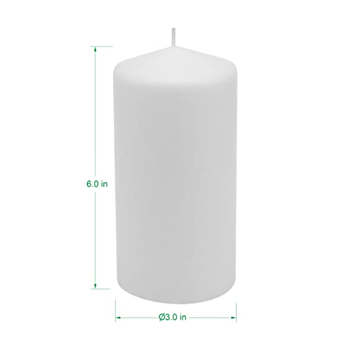 Stonebriar Tall 3x6 Inch Unscented Pillar Candles,White, 6 count - Thumbnail 6