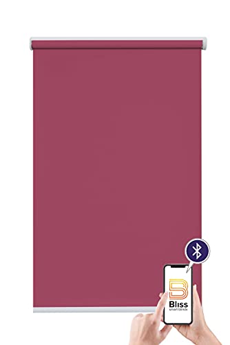 Store enrouleur en polyester framboise pour bloquer les regards et embellir la maison