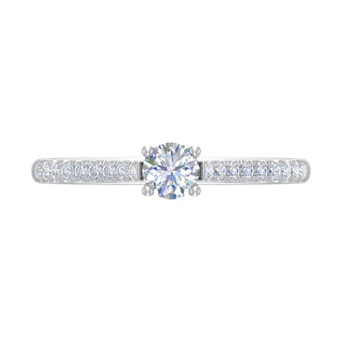 FINEROCK 0.42 Carat Solitaire Diamond Engagement Ring in 14K Gold3