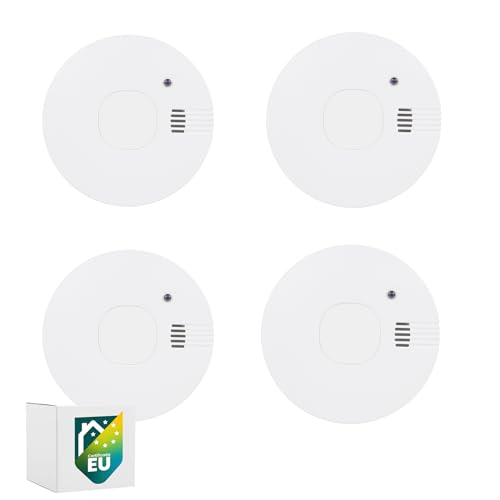 Smartwares Juego de 4 detectores de Humo - Pilas reemplazables con una duración de 5 años - Detección rápida y fiable - 85 dB - FSM-11754