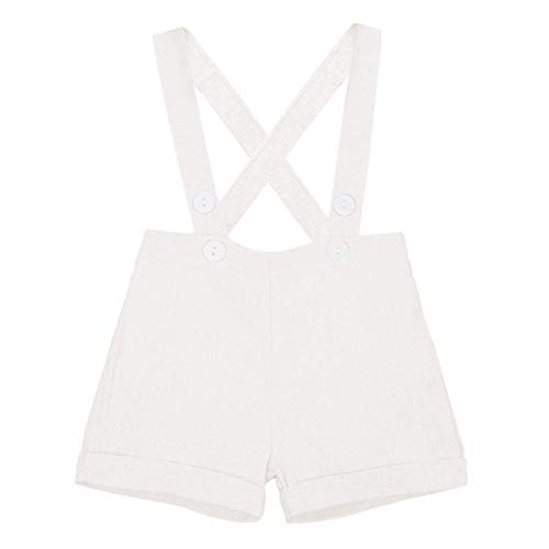 Toddler Baby Boys Gentleman Summer Suits Set Bowtie One-Piece Shirt Romper Bodysuit Bib Shorts Overalls Baptism Clothing Sets For Kids Ivory 0-6 Months #TOP4