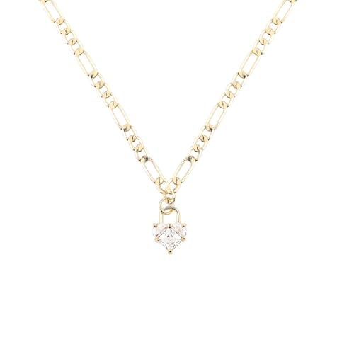 14K Gold Plated Heart Locket Women Necklace Elegant Minimalist Pendant with Adjustable 16