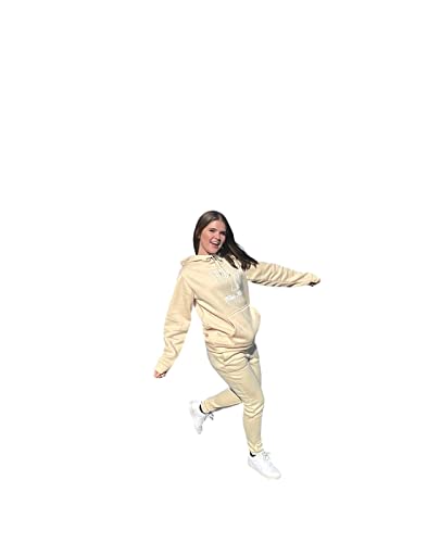Mike's Kicks Unisex Hoodie Sweatsuit Pullover Hooded Tracksuit 2 Pieces Top With Sweatpants Casual Wear Long Sleeve (As1, Alpha, M, Regular, Regular, Cream) #TOP1
