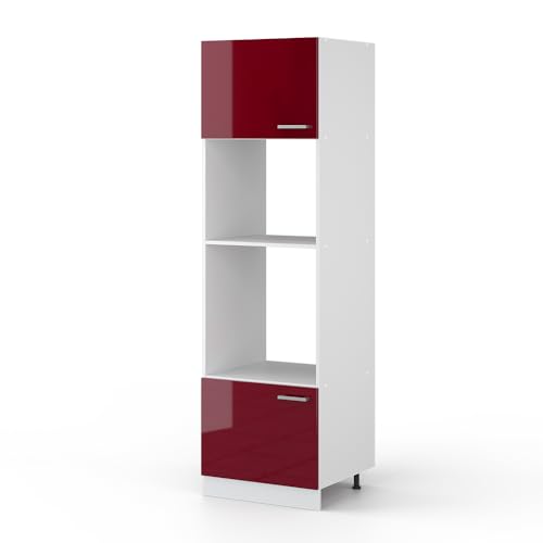 Vicco Armoire Micro-Ondes R-Line, Rouge Brillant, 60cm, pour Une Combinaison Libre au Sein de...