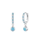 Wycian Pendientes de moda para mujer, pendientes para mujer, juego de bisel de moda, Medio, Platino, Turquesa