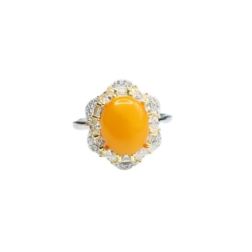 Bague femme argent S925 cire d'abeille naturelle tendance mode bijoux couple
