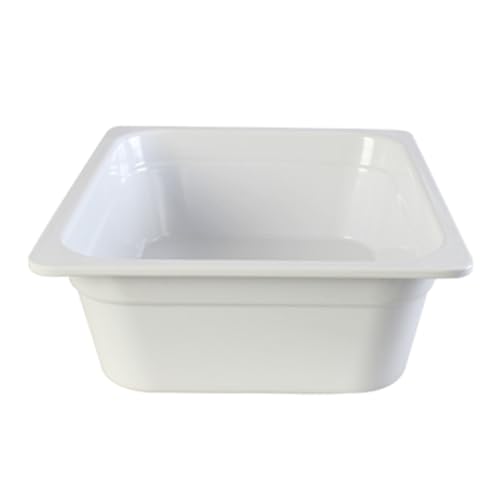 FSE GN1124W Food Pan, 1/2 GN, 4" deep, Stackable, Anti-Jamming, for Cold & hot Foods, Melamine, White, BPA Free, NSF