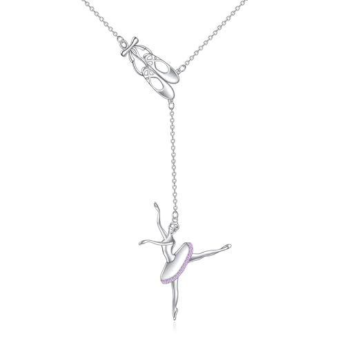 Collier de ballerine pour femme pendentif danseuse ballet argent 925