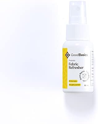 Good Basics Fabric Refresher Spray Travel Size, Deodorizer for Laundry, Linen, Closet, Clothes, Couch, Pillows, Carpet and Others, Kids and Pet Friendly (Light Citrus Scent, 1.7 fl oz) Good Basics Fabric Refresher Spray Travel Size, Deodorizer for Laundry, Linen, Closet, Clothes, Couch, Pillows, Carpet and Others, Kids and Pet Friendly (Light Citrus Scent, 1.7 fl oz)