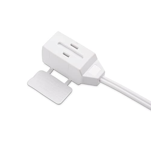 Cable Matters 2-Pack 16 Awg 2 Prong Extension Cord 6 Ft, Ul Listed (3 Outlet Extension Cord) With Tamper Guard White #TOP4