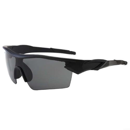 Springwillfly Gafas de sol para deportes al aire libre, unisex, montura de policarbonato, gafas de ciclismo, gafas de equitación, 45 mm de altura (pata negra, gris y roj