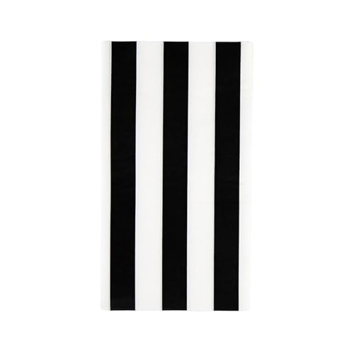 Image of Bonjour Fete Black Cabana Stripe Guest Towels, Pack of 20, 4.25x7.75 inch