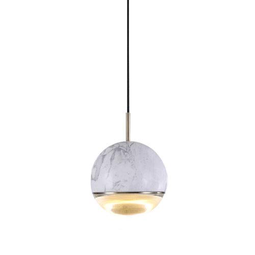 Lampe suspendue LED marbre et fer forgé pour chambre et bar
