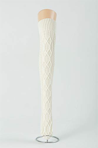 Leoparts Cable Knit Thigh High Socks for Women Over the Knee Boot Socks Extra Long Leg Warmer Winter Stockings