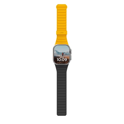 Image of Urban Armor Gear UAG Replacement Watch Strap, Pathfinder Strap / Watch Band Designed for Apple Watch (49mm / 46mm / 45mm / 44mm) (Series 4-11 / Ultra 3 / Ultra 2 / Ultra /SE / SE2 ) (Watch NOT Included)- Heritage Yellow /Black