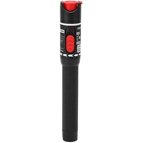 Visual Fault Locator, 50MW 50km VFL Fiber Optic Cable Tester Meter with Pen Bag and Ceramic Core Universal Red Light Pen Tester Adapt LC/FC/SC/ST Interface for Network Fiber Cable Cover