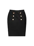 Milumia Girl's Dressy Double Button Front Skirt Solid Pencil Long Midi Skirts Black 7 Years